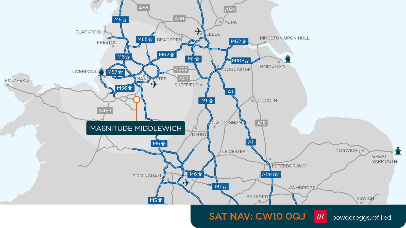 Ma6nitude, Middlewich Location map