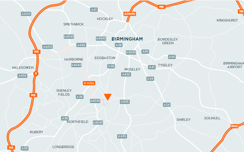 Birmingham - Stirchley Trading Estate Location map