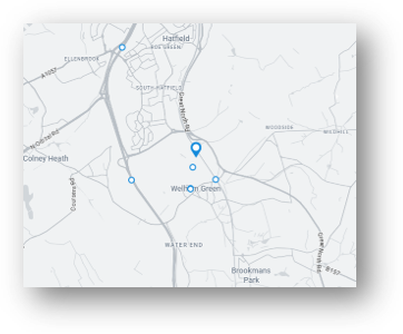 Hatfield - Apex Point Location map