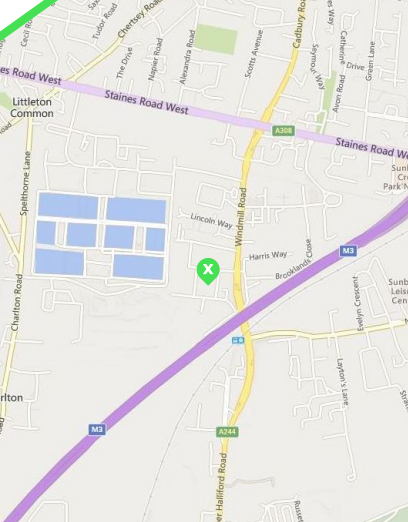 Sunbury-on-Thames - Dolphin Estate Location map