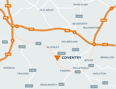 Coventry - Spitfire Close Location map